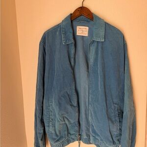 Urban Outfitters Blue Corduroy Bomber Jacket
